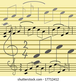 Seamless wallpaper with music notes