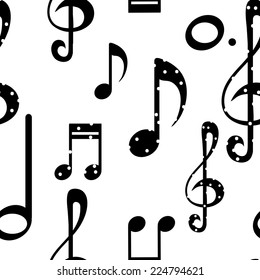 Seamless wallpaper with music notes