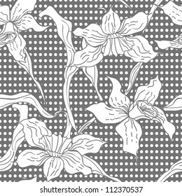 Seamless wallpaper with Narcissus flowers