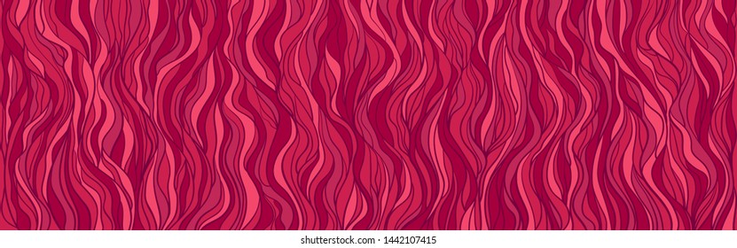 Seamless wallpaper on horizontally surface. Colorful wavy background. Hand drawn waves. Stripe texture with many lines. Waved pattern. Colored illustration for banners, flyers or posters