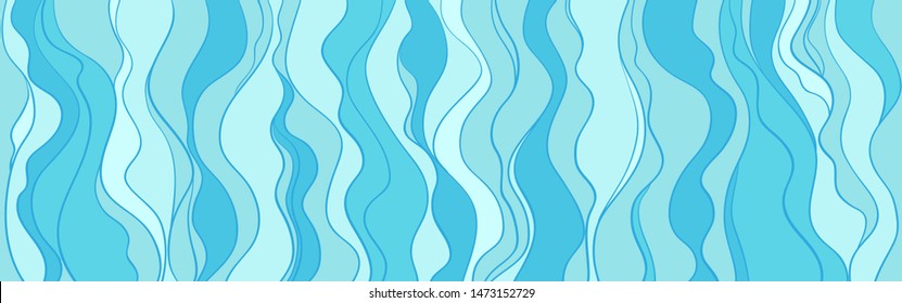 Seamless wallpaper on horizontally surface. Colorful wavy background. Hand drawn waves. Stripe texture with many lines. Waved pattern. Colored illustration for banners, flyers or posters