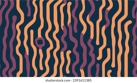 Papel de pared sin inconvenientes en la superficie horizontal. Ilustración vectorial. Resumen de fondo decorativo. Ornamento moderno de piel estilizada. Textura moderna y elegante con rayas redondeadas.