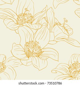 Seamless wallpaper with orchid flowers