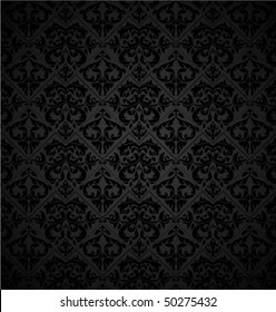 Seamless Wallpaper Pattern, Black