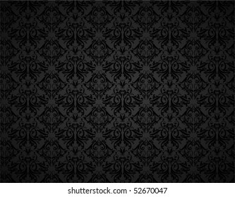 Seamless Wallpaper Pattern, Black