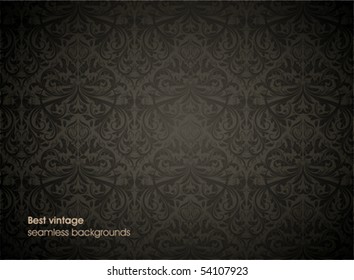 Patrón de papel tapiz sin soldadura, negro