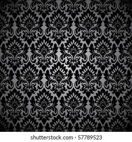 Seamless wallpaper pattern, black