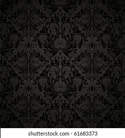 Seamless wallpaper pattern, black