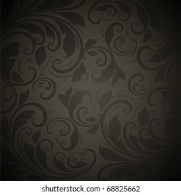 Seamless wallpaper pattern, black