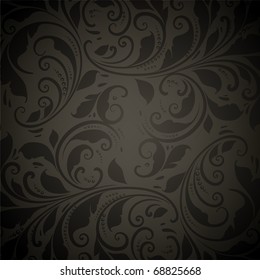 Seamless wallpaper pattern, black