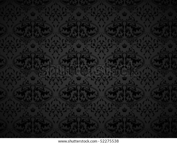 Seamless Wallpaper Pattern Black Stock Vector (Royalty Free) 52275538