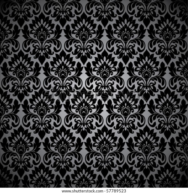 黒い背景にシームレスな壁紙パターン のベクター画像素材 ロイヤリティフリー