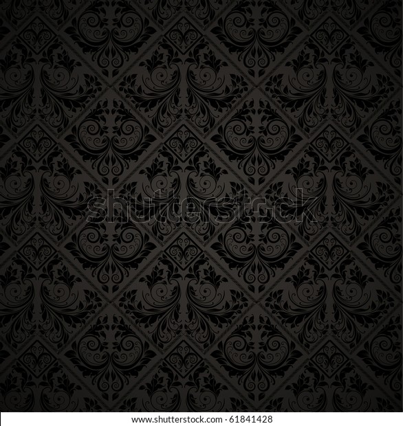 Seamless Wallpaper Pattern Black Stock Vector (Royalty Free) 61841428 ...