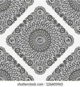 Seamless wallpaper pattern, black and white.