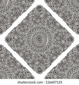 Seamless wallpaper pattern, black and white.