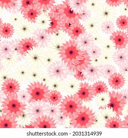 Seamless wallpaper pattern collection beautiful colorful flowers on design background, vector illustration. Romantic design for natural cosmetics, feminine luxury perfume, women product packaging
