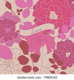 Seamless wallpaper pattern with of collection red roses