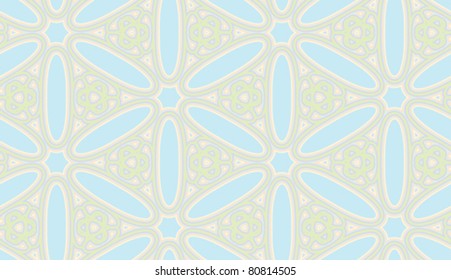 Seamless wallpaper pattern constructed from the Arabic letter Seen