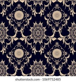 Seamless wallpaper pattern. Seamless decorative floral ornament on background. Seamless pattern for your design. Wallpaper pattern