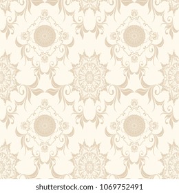 Seamless wallpaper pattern. Seamless decorative floral ornament on background. Seamless pattern for your design. Wallpaper pattern