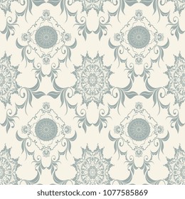 Seamless wallpaper pattern. Seamless decorative floral ornament on background. Seamless pattern for your design. Wallpaper pattern