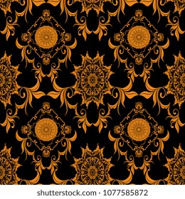 Seamless wallpaper pattern. Seamless decorative floral ornament on background. Seamless pattern for your design. Wallpaper pattern