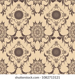 Seamless wallpaper pattern. Seamless decorative floral ornament on background. Seamless pattern for your design. Wallpaper pattern
