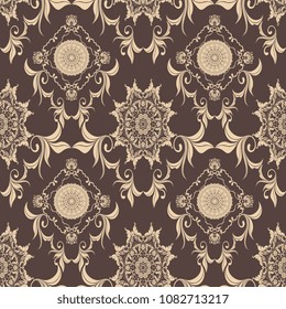 Seamless wallpaper pattern. Seamless decorative floral ornament on background. Seamless pattern for your design. Wallpaper pattern