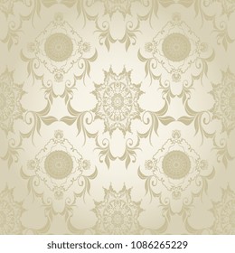 Seamless wallpaper pattern. Seamless decorative floral ornament on background. Seamless pattern for your design. Wallpaper pattern
