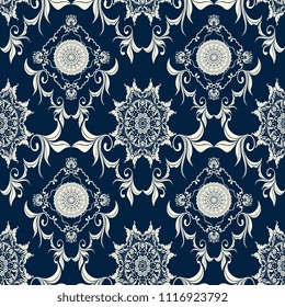  Seamless wallpaper pattern. Seamless decorative floral ornament on background. Seamless pattern for your design. Wallpaper pattern