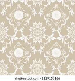 Seamless wallpaper pattern. Seamless decorative floral ornament on background. Seamless pattern for your design. Wallpaper pattern