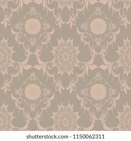 Seamless wallpaper pattern. Seamless decorative floral ornament on background. Seamless pattern for your design. Wallpaper pattern