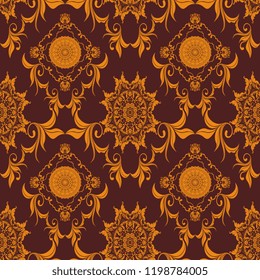 Seamless wallpaper pattern. Seamless decorative floral ornament on background. Seamless pattern for your design. Wallpaper pattern