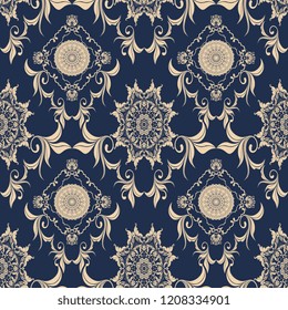 Seamless wallpaper pattern. Seamless decorative floral ornament on background. Seamless pattern for your design. Wallpaper pattern