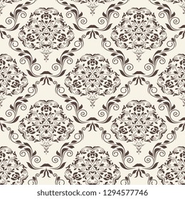 Seamless wallpaper pattern. Seamless decorative ornament on background. Floral ornament on background