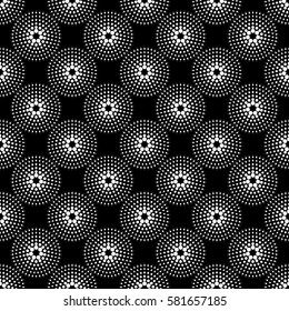 Seamless wallpaper pattern with dotted circles. Modern stylish texture. Geometric background. Vector