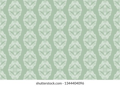 Seamless wallpaper pattern. Floral ornament on background. Vector illustration