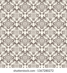 Seamless wallpaper pattern. Seamless floral ornament on background. Wallpaper pattern. Vector illustration