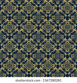 Seamless wallpaper pattern. Seamless floral ornament on background. Wallpaper pattern. Vector illustration