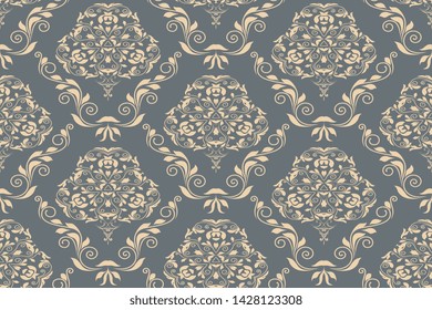 Seamless wallpaper pattern. Floral ornament on background. Seamless pattern for your design. Wallpaper pattern