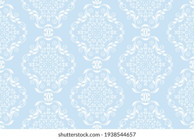 Seamless wallpaper pattern. Floral ornament on background