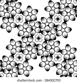 Seamless wallpaper pattern with flowers. Hand drawn flower pattern. Vector pattern with flowers and plants. Vector floral background