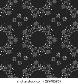 Seamless wallpaper pattern with flowers. Hand drawn flower pattern. Vector pattern with flowers and plants. Vector floral background