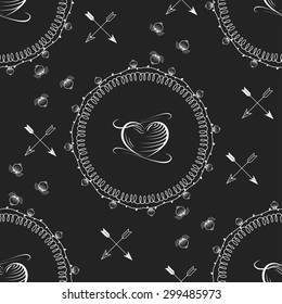 Seamless wallpaper pattern with flowers. Hand drawn flower pattern. Vector pattern with flowers and plants. Vector floral background
