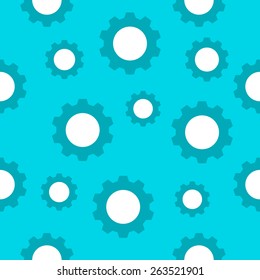 Seamless wallpaper pattern -  gears on yellow. Vector illustration. Eps 10