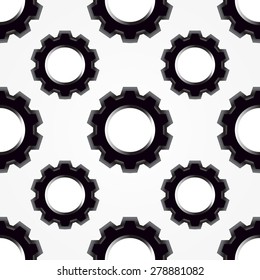 Seamless wallpaper pattern -  gears on white. Vector illustration. Eps 10