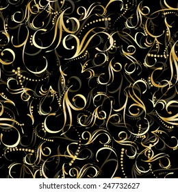 Seamless wallpaper pattern gold, vector.