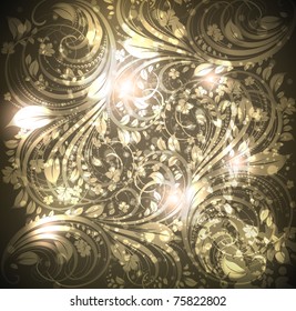 Seamless wallpaper pattern gold, vector. Eps 10.
