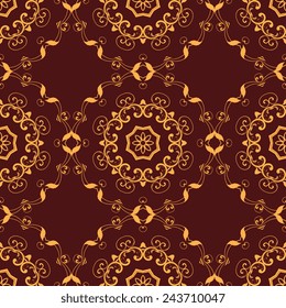 Seamless wallpaper pattern. The illustration of the ornamental background