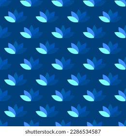 Seamless wallpaper pattern with lotus flower. Vector illustration